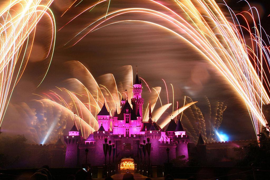 Hong Kong Disneyland castle and main attraction area