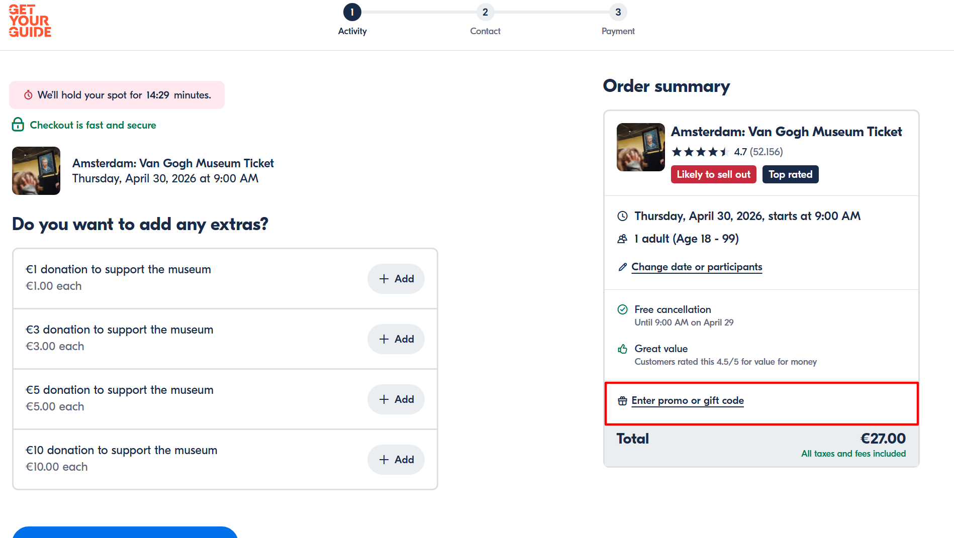 GetYourGuide Promo Code