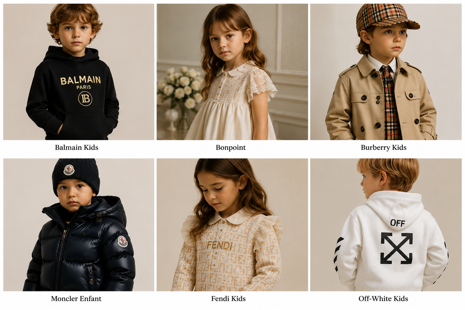 Luxury kids designer brands on FARFETCH including Balmain Kids, Burberry Kids, Moncler Enfant and Off-White Kids